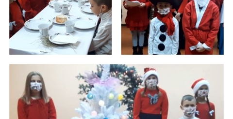 Na zdjęciu dzieci ze Szkoły Podstawowej w Sędzinku - podczas przedstawienia świątecznego. 