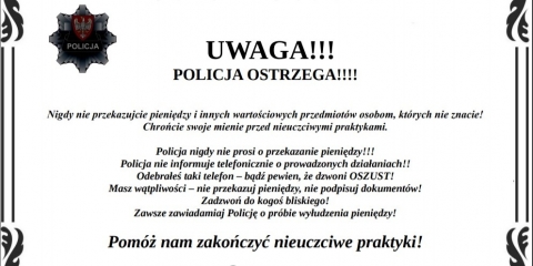 Apel Policji do seniorów