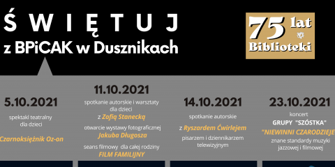 Biblioteka świętuje swoje 75-lecie i zaprasza do udziału w wydarzeniach  