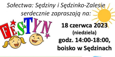 Sołectwa Sędziny i Sędzinko-Zalesie zapraszają na festyn do Sędzin