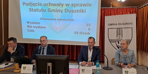 16. sesja Rady – raporty z działalności jednostek i nowy Statut Gminy Duszniki