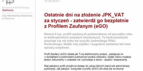 Ostatnie dni na złożenie JPK_VAT za styczeń