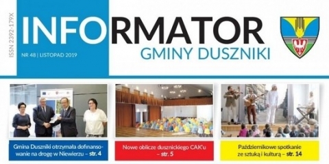 Listopadowy Informator Gminy Duszniki od 6 listopada w skrzynkach