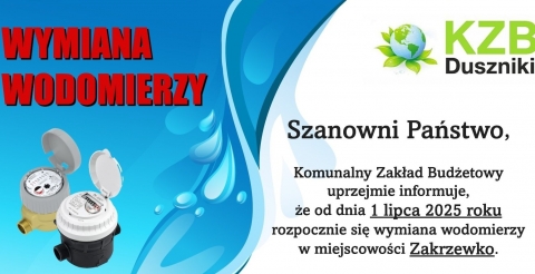 Wymiana wodomierzy w Zakrzewku