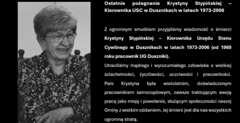 Ostatnie pożegnanie Krystyny Stypińskiej - Kierownika USC w Dusznikach