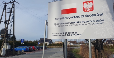 Przebudowana ze środków rządowych ulica Stawna w Dusznikach