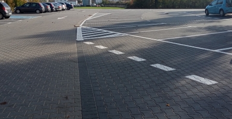 Przebudowana ulica Kościelna w Dusznikach - parking