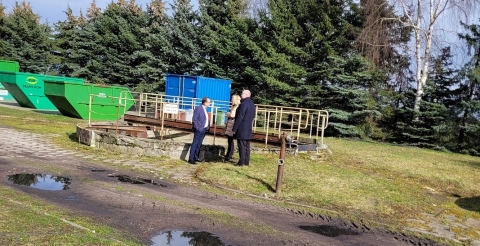 Spotkanie wójta z posłem i Starostą Szamotulskim; oczyszczalnia w Podrzewiu