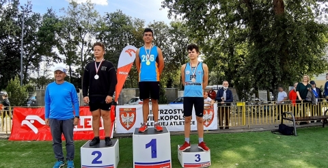 Krzysztof Fechner ze złtym medalem Mistrzostw Wielkopolski U16