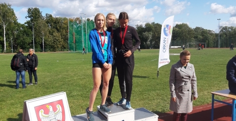 Julia Dziamska na podium Mistrzostw Wielkopolski we Wrześni, 18 września 2019 r